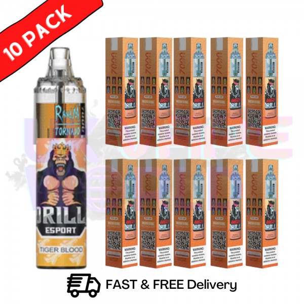 Tiger Blood - New Tornado 7000 Puff Bar R and M Pack Of 10 Vape Pen
