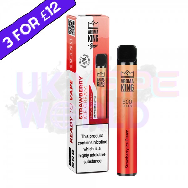 Strawberry Ice Cream By Aroma King 600 Puffs Disposable