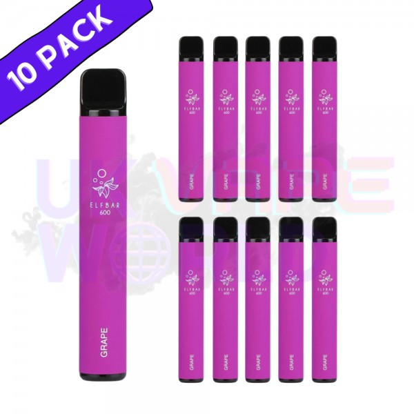 Elf Bar 600puff - Grape Flavour Box of 10
