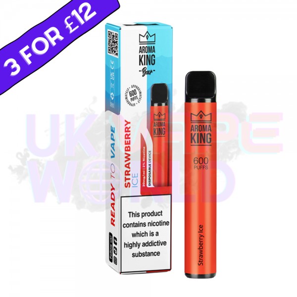 Strawberry Ice By Aroma King 600 Puffs Disposable