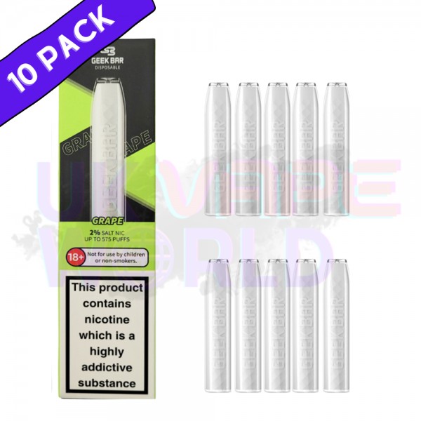 Grape By Geek Bar 600puff Box Of 10