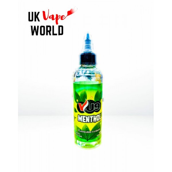 VU9 Menthol 50/50 VG/PG 80ml Shortfill E-Liquid + 2 Free Nicshots