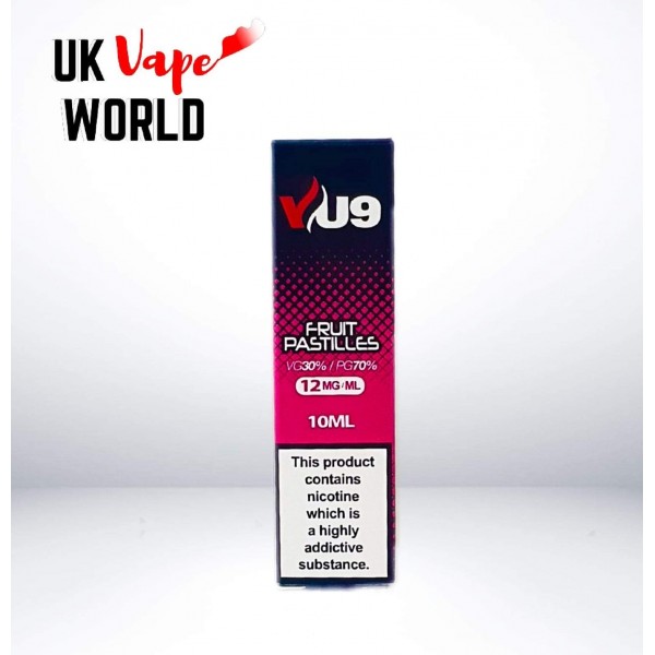 Vu9 Fruit Pastilles E-Liquid Juice Fruit Pastilles ,70/30 vg/pg10X10ml Liquid 6/12/18 MG