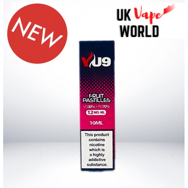 Vu9 Fruit Pastilles E-Liquid Juice Fruit Pastilles ,70/30 vg/pg10X10ml Liquid 6/12/18 MG
