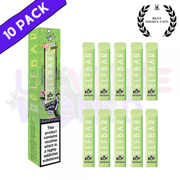 Elf Bar Shisha 600puff - Double Apple Flavour Box of 10