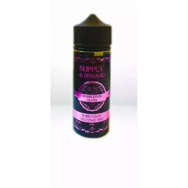 Supply & Demand 100ml shortfill in Bubblegum Slush Flavour + Two Free Nicshots