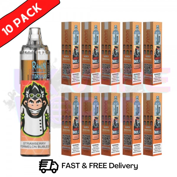 Skittles - New Tornado 7000 Puff Bar R and M Pack Of 10 Vape Pen